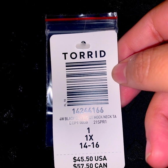 Torrid Size 2 Black Mock Neck w/ Hearts - Picture 3 of 3